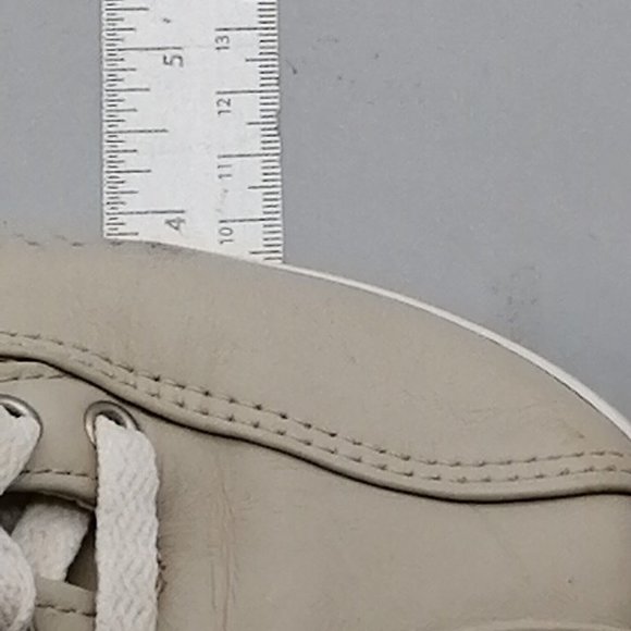 Keds Womens Sneakers Beige Leather Lace Up Walking Shoe Round‎ Toe Flat Heel 6.5 - Picture 7 of 11